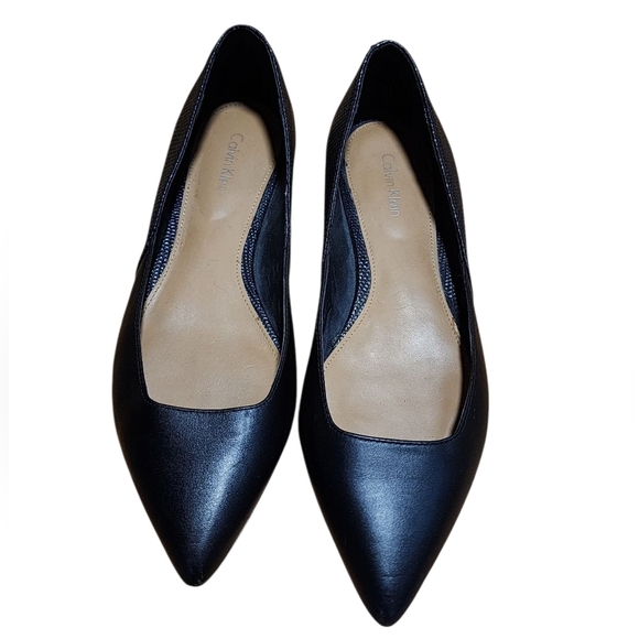 Calvin Klein Shoes - ​Calvin Klein Black Pointed-Toe Flats Size 6 1/2 M